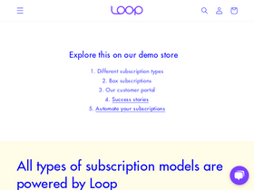 Loop Demo Store homepage screenshot