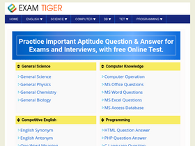 'examtiger.com' screenshot