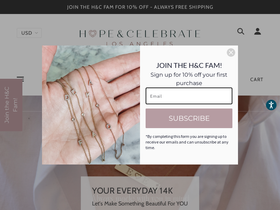 hopeandcelebrate.com homepage screenshot