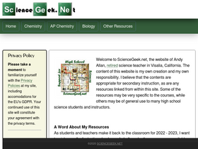 'sciencegeek.net' screenshot