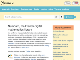 'numdam.org' screenshot