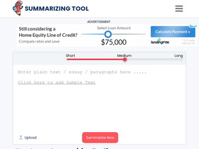 'summarizingtool.net' screenshot