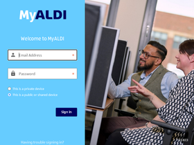 'myaldi.co.uk' screenshot