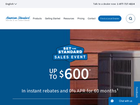 'americanstandardair.com' screenshot