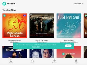 'jiosaavn.com' screenshot