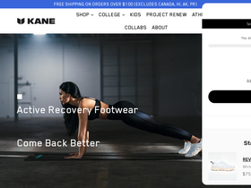 kanefootwear.com homepage screenshot