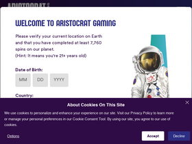 'aristocratgaming.com' screenshot