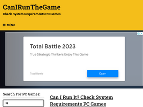 'canirunthegame.com' screenshot