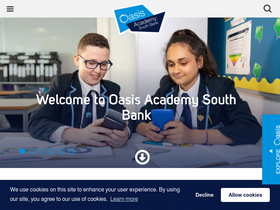 'oasisacademysouthbank.org' screenshot