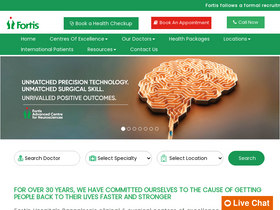 'fortisbangalore.com' screenshot