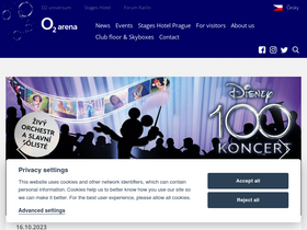 'o2arena.cz' screenshot