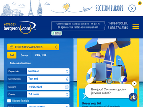 'voyagesbergeron.com' screenshot