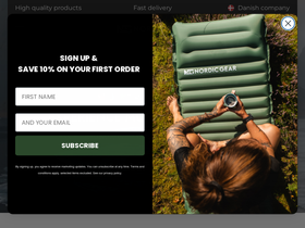 Nordic Gear homepage screenshot