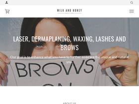 milkandhoneybrowbar.ca homepage screenshot
