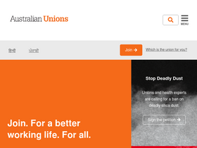 'australianunions.org.au' screenshot