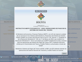 'sigep.gob.bo' screenshot