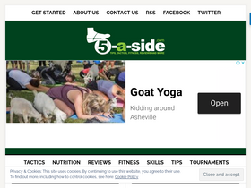 '5-a-side.com' screenshot