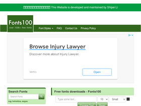 'fonts100.com' screenshot