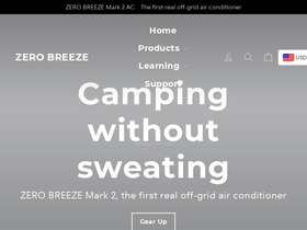 'zerobreeze.com' screenshot