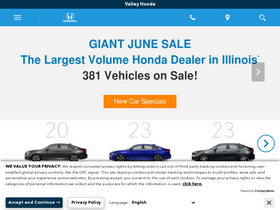 'valleyhonda.com' screenshot