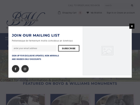boydandwilliamsmonuments.com homepage screenshot