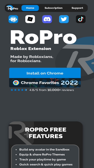 RoPro - Enhance Your Roblox Experience para Google Chrome
