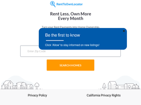 'renttoownlocator.com' screenshot