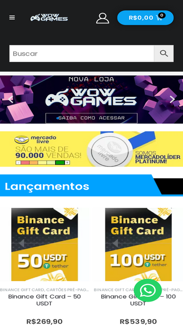 Encontre uma variedade de gift card Steam na GCM Games!