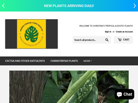 Christine's Tropical & Exotic Plants homepage screenshot