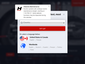 'hunter.com' screenshot