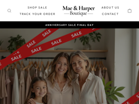 Mae & Harper Boutique website screenshot