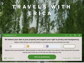 'travelswitherica.com' screenshot