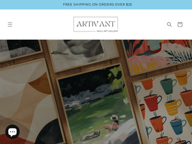 Artivant homepage screenshot