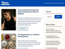 thefitnessaddiction.com homepage screenshot