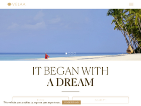'velaaprivateisland.com' screenshot