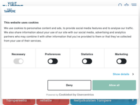 'visittampere.fi' screenshot