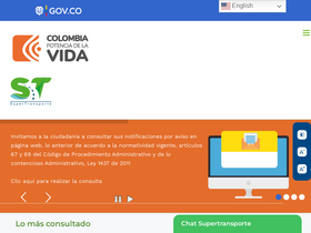 'supertransporte.gov.co' screenshot