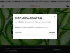 inriaskincare.com homepage screenshot
