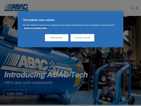 'abacaircompressors.com' screenshot