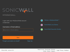 'mysonicwall.com' screenshot
