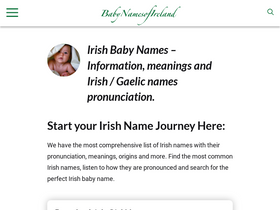 'babynamesofireland.com' screenshot