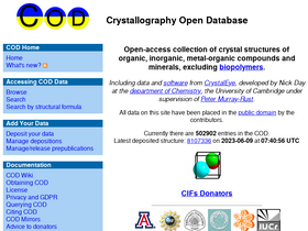 'crystallography.net' screenshot