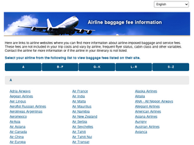'airlinebaggagecosts.com' screenshot
