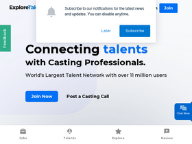 'exploretalent.com' screenshot