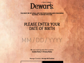 'dewars.com' screenshot