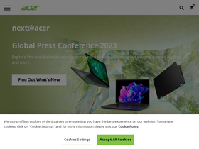 'global.acer.com' screenshot