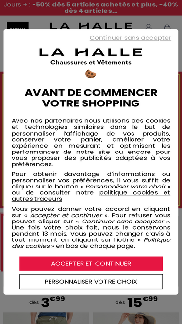 La halle aux online chaussures auchan