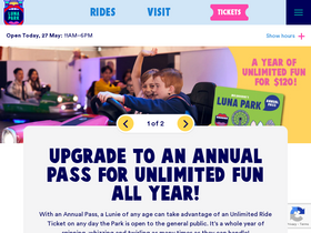 'lunapark.com.au' screenshot
