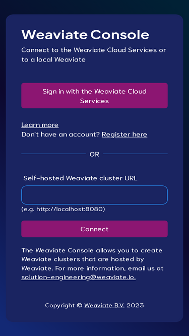 console.weaviate.cloud