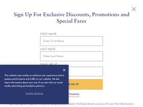 'hollandamerica.com' screenshot